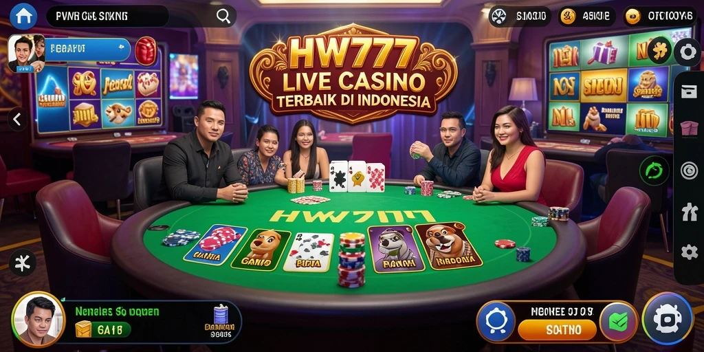 Tampilan gameplay Live Casino HW777 yang menarik dan interaktif.