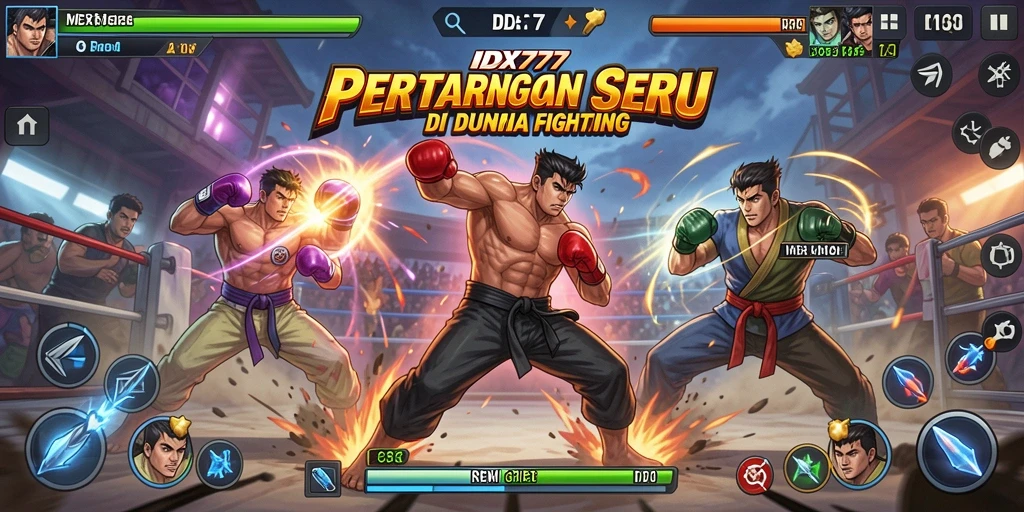 Screenshot gameplay IDX777 menampilkan karakter bertarung dalam duel yang epik.