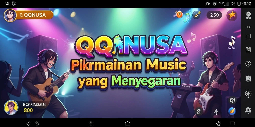Tampilan gameplay QQNUSA dengan berbagai fitur musik menarik.