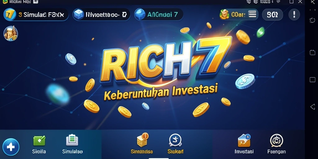 Tampilan gameplay RICH7 yang menarik saat bermain simulasi investasi.