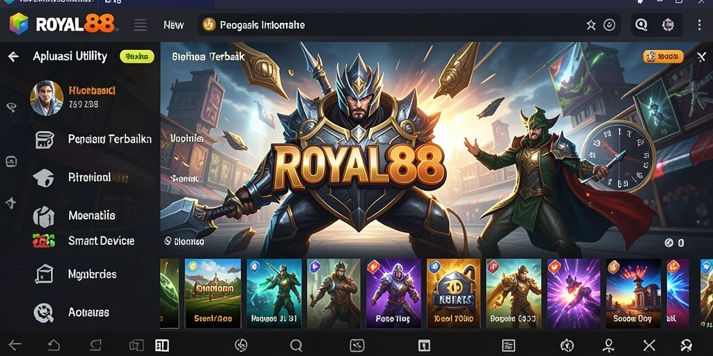 Tampilan antarmuka aplikasi <strong>ROYAL88</strong> yang menarik dan mudah digunakan.