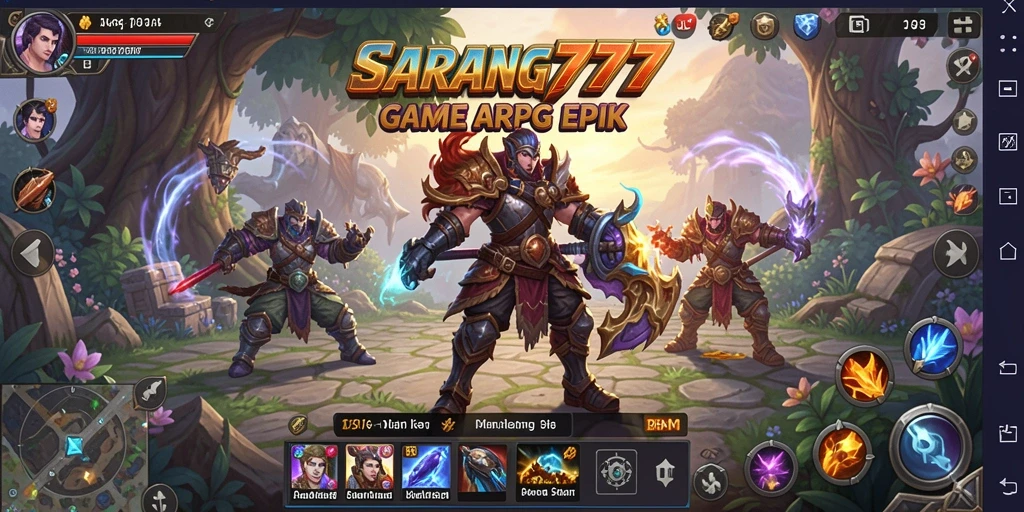 Tampilan epic dari pertempuran dalam game ARPG SARANG777.