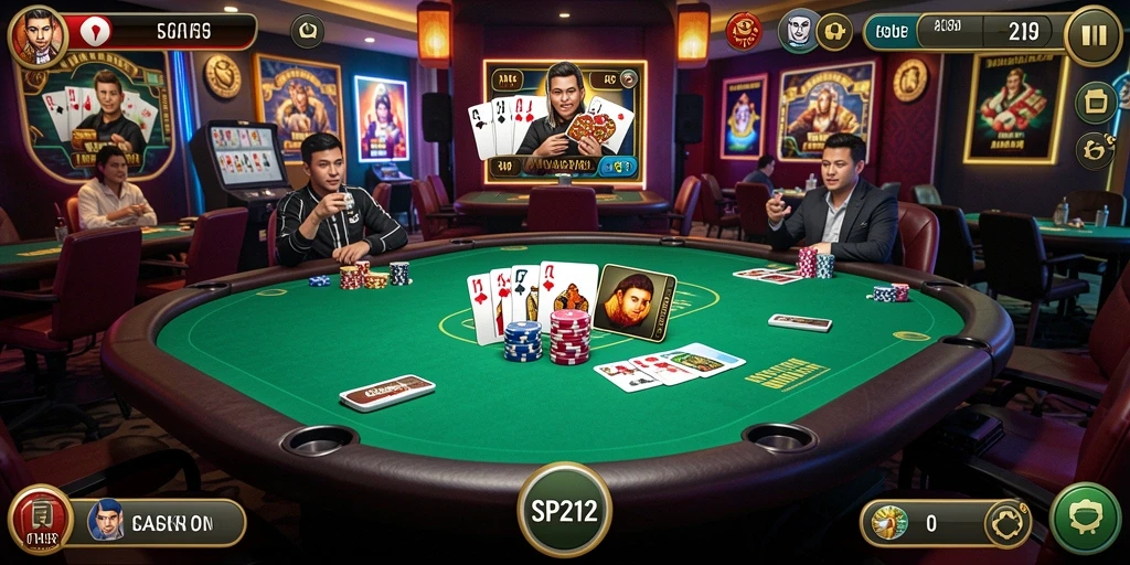 Tampilan gameplay Poker yang mendebarkan dan seru di SP212.