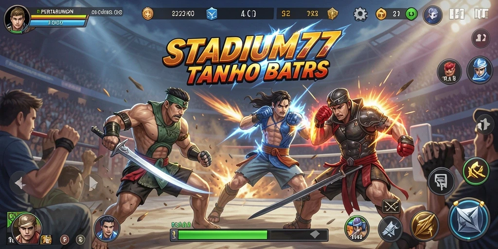 Tampilan gameplay STADIUM77 yang penuh aksi dan seru.